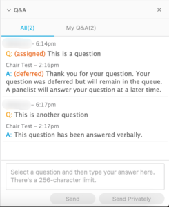 WebEx Question Answered Verbally